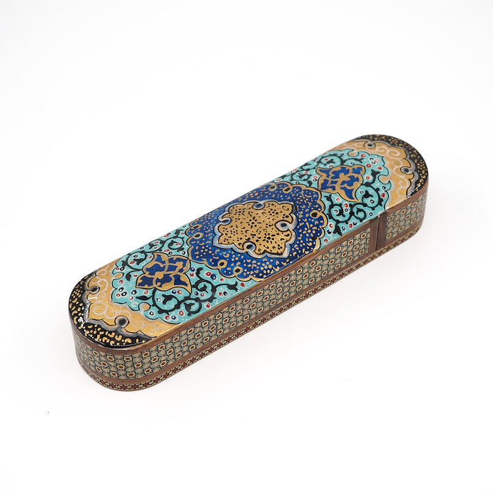 Traditional Motif | Handcrafted Hatem-Inlaid Sliding-Lid Wooden Box - WAAH067