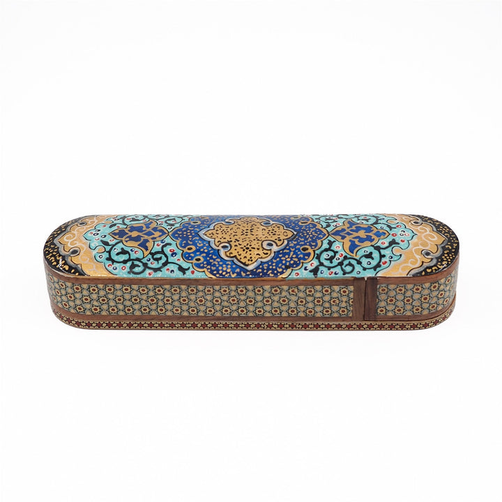 Traditional Motif | Handcrafted Hatem-Inlaid Sliding-Lid Wooden Box - WAAH067