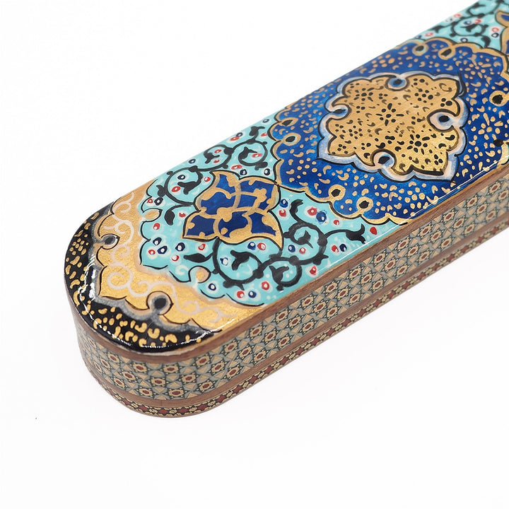 Traditional Motif | Handcrafted Hatem-Inlaid Sliding-Lid Wooden Box - WAAH067