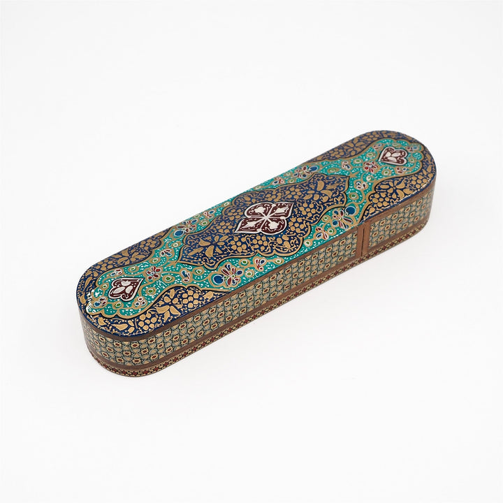Traditional Motif | Handcrafted Hatem-Inlaid Sliding-Lid Wooden Box - WAAH068