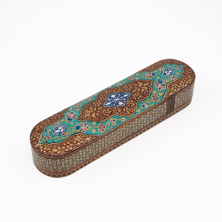 Traditional Motif | Handcrafted Hatem-Inlaid Sliding-Lid Wooden Box - WAAH069