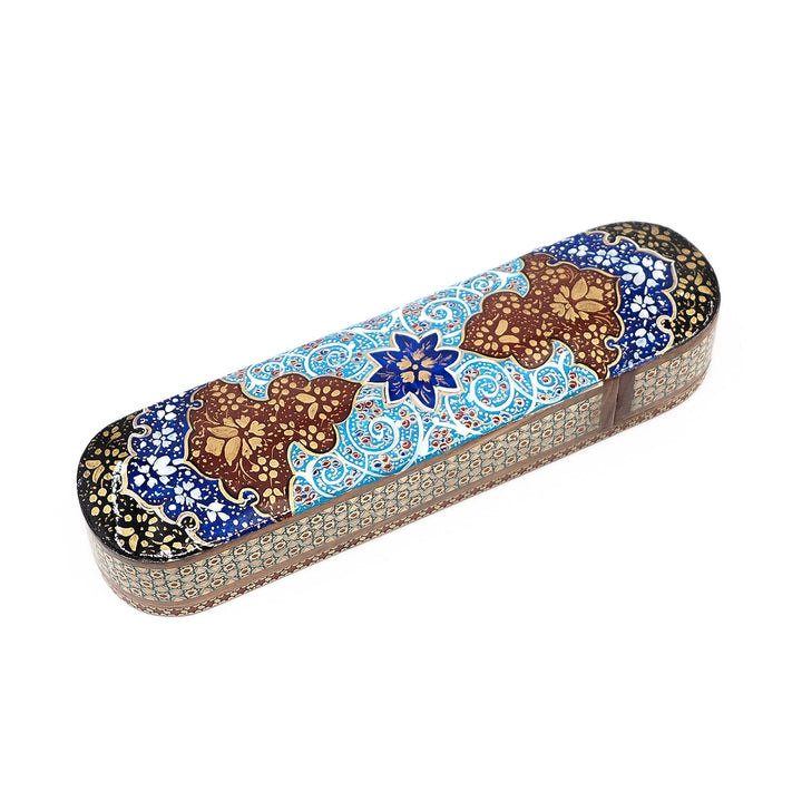 Traditional Motif | Handcrafted Hatem-Inlaid Sliding-Lid Wooden Box - WAAH071