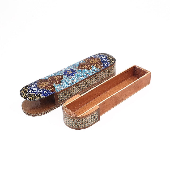 Traditional Motif | Handcrafted Hatem-Inlaid Sliding-Lid Wooden Box - WAAH071