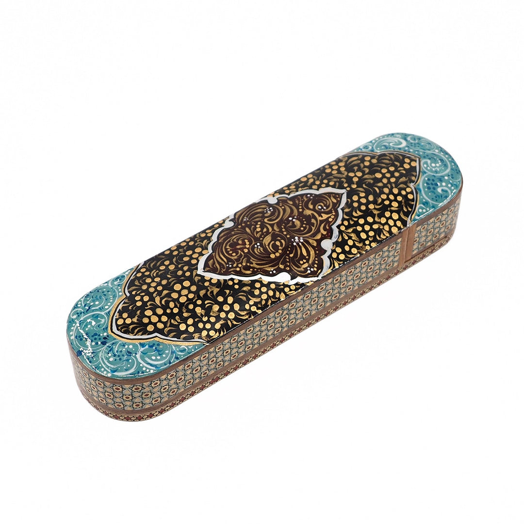 Traditional Motif | Handcrafted Hatem-Inlaid Sliding-Lid Wooden Box - WAAH072