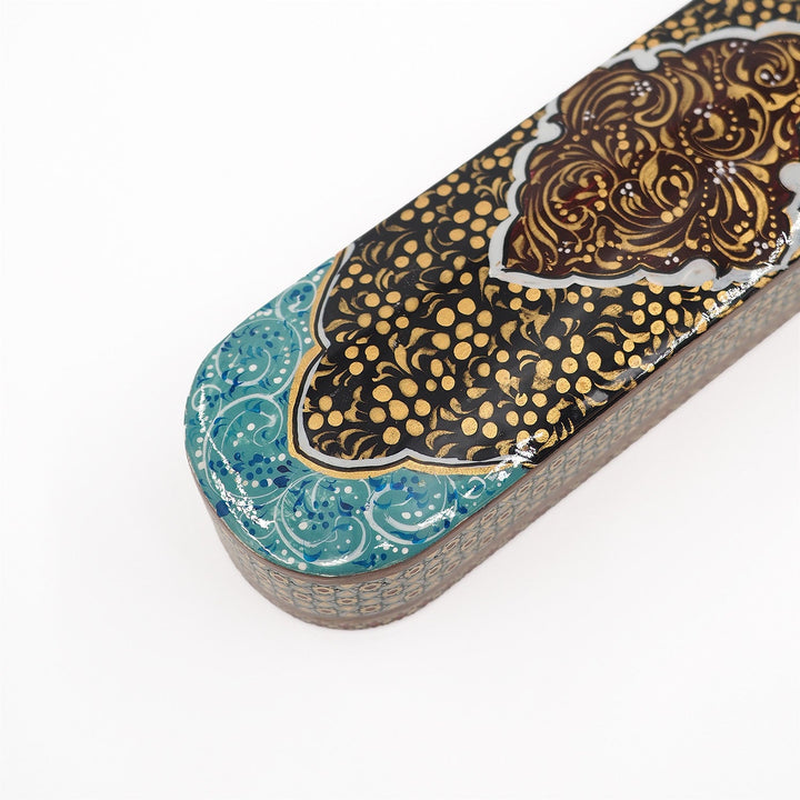 Traditional Motif | Handcrafted Hatem-Inlaid Sliding-Lid Wooden Box - WAAH072