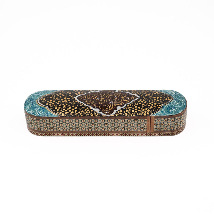 Traditional Motif | Handcrafted Hatem-Inlaid Sliding-Lid Wooden Box - WAAH072