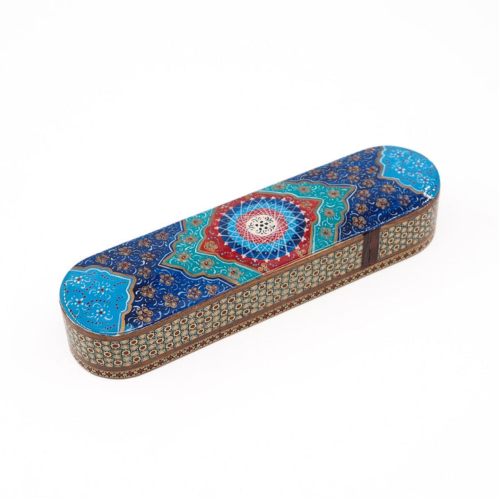 Traditional Motif | Handcrafted Hatem-Inlaid Sliding-Lid Wooden Box - WAAH073