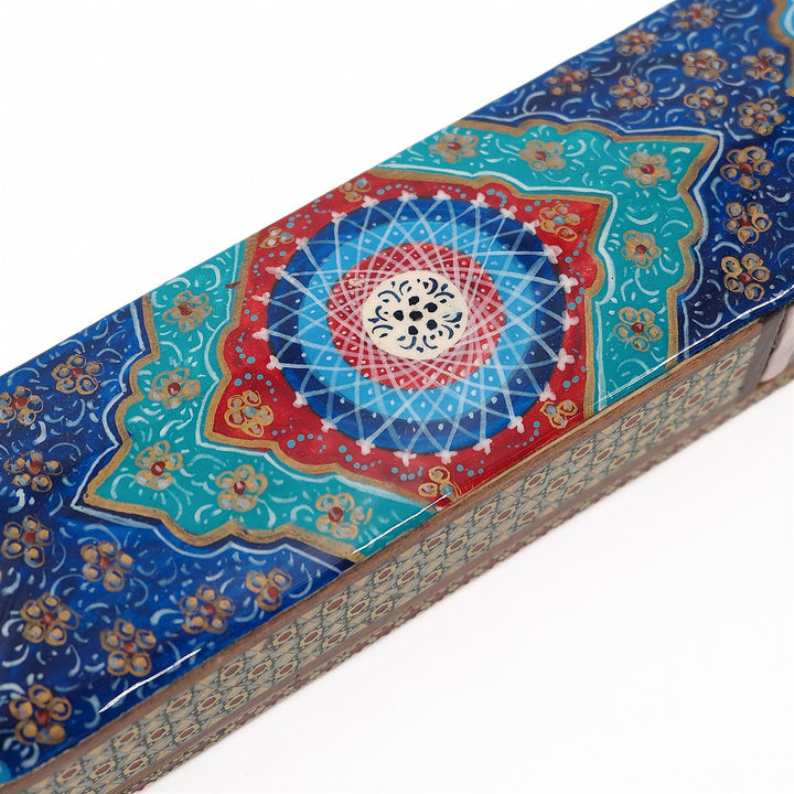Traditional Motif | Handcrafted Hatem-Inlaid Sliding-Lid Wooden Box - WAAH073