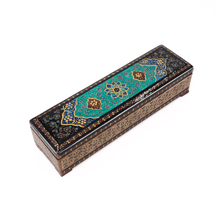 Traditional Motif | Handcrafted Hatem-Inlaid Wooden Box - WAAH074
