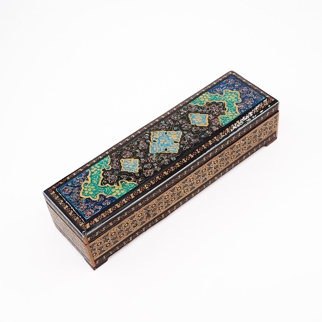 Traditional Motif | Handcrafted Hatem-Inlaid Wooden Box - WAAH075