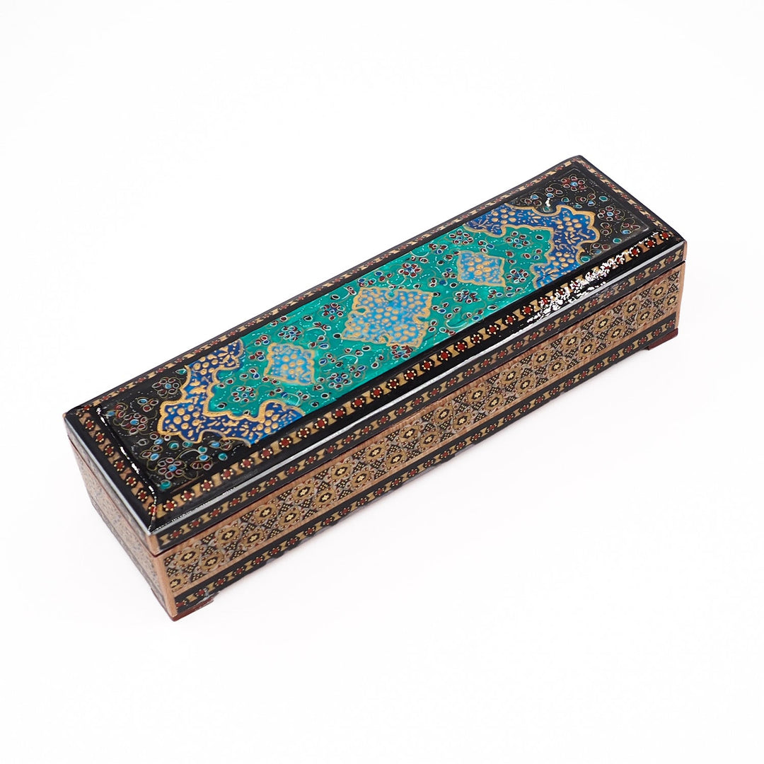 Traditional Motif | Handcrafted Hatem-Inlaid Wooden Box - WAAH078