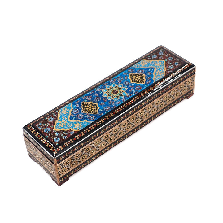 Traditional Motif | Handcrafted Hatem-Inlaid Wooden Box - WAAH079