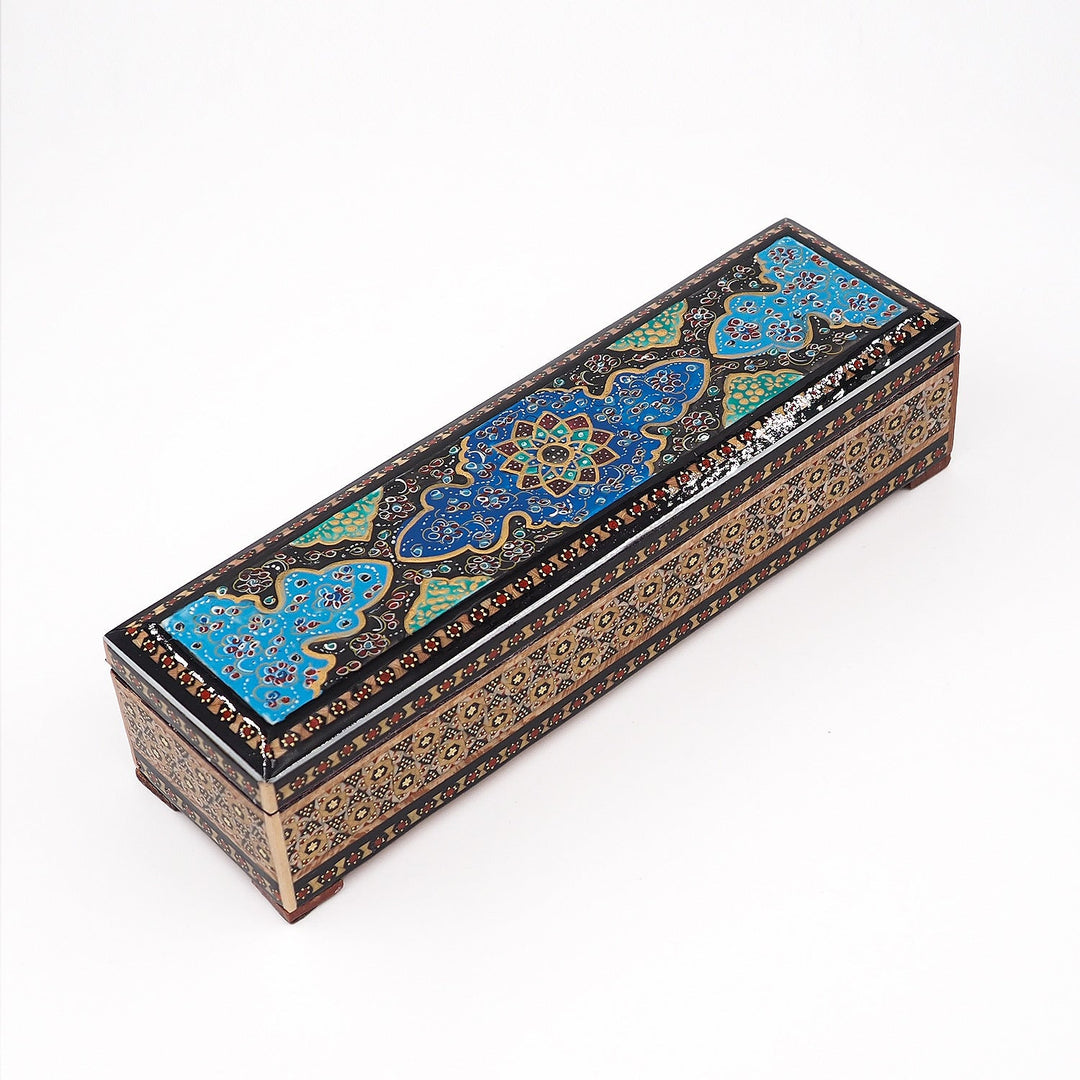 Traditional Motif | Handcrafted Hatem-Inlaid Wooden Box - WAAH081