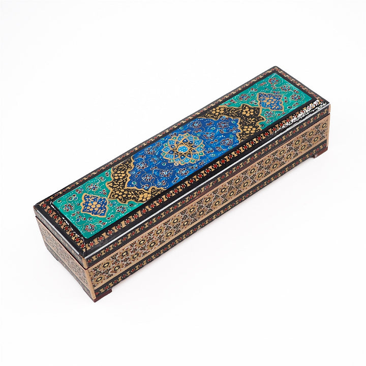 Traditional Motif | Handcrafted Hatem-Inlaid Wooden Box - WAAH082