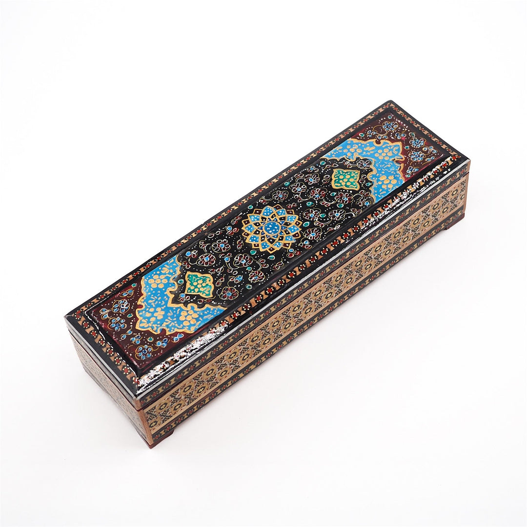 Traditional Motif | Handcrafted Hatem-Inlaid Wooden Box - WAAH083