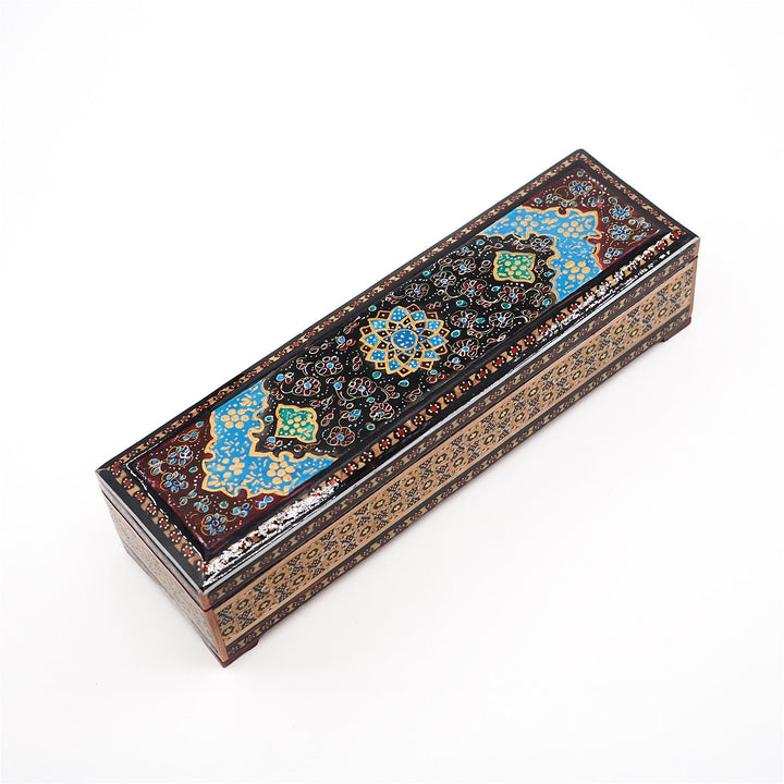 Traditional Motif | Handcrafted Hatem-Inlaid Wooden Box - WAAH083