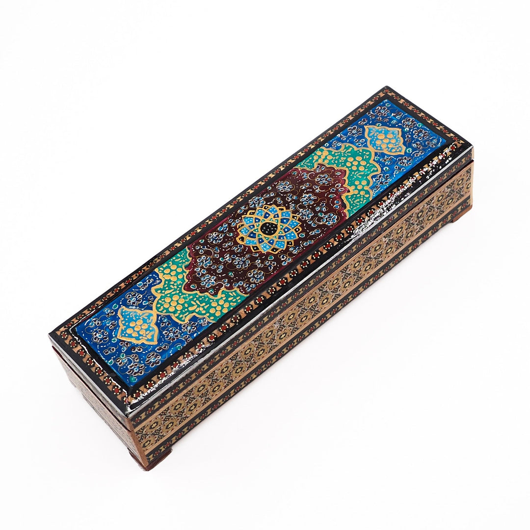 Traditional Motif | Handcrafted Hatem-Inlaid Wooden Box - WAAH084
