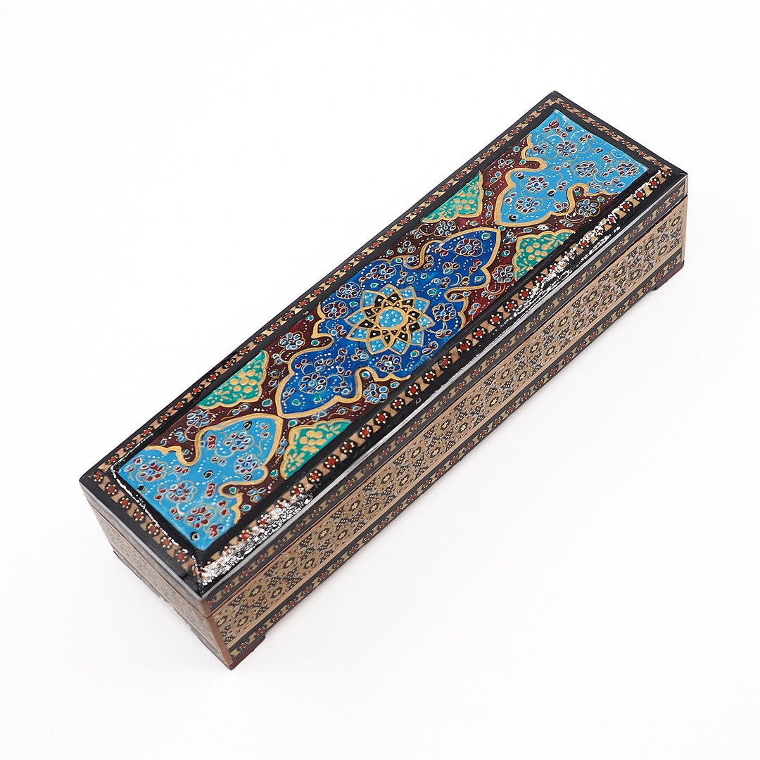 Traditional Motif | Handcrafted Hatem-Inlaid Wooden Box - WAAH085