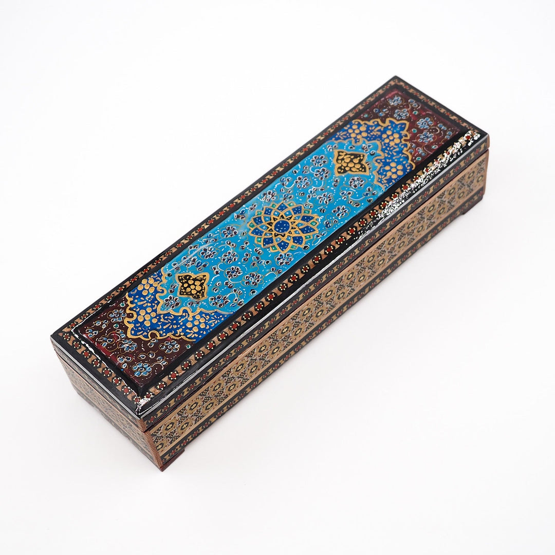 Traditional Motif | Handcrafted Hatem-Inlaid Wooden Box - WAAH086