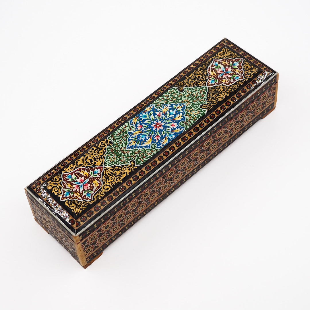 Traditional Motif | Handcrafted Hatem-Inlaid Wooden Box - WAAH087