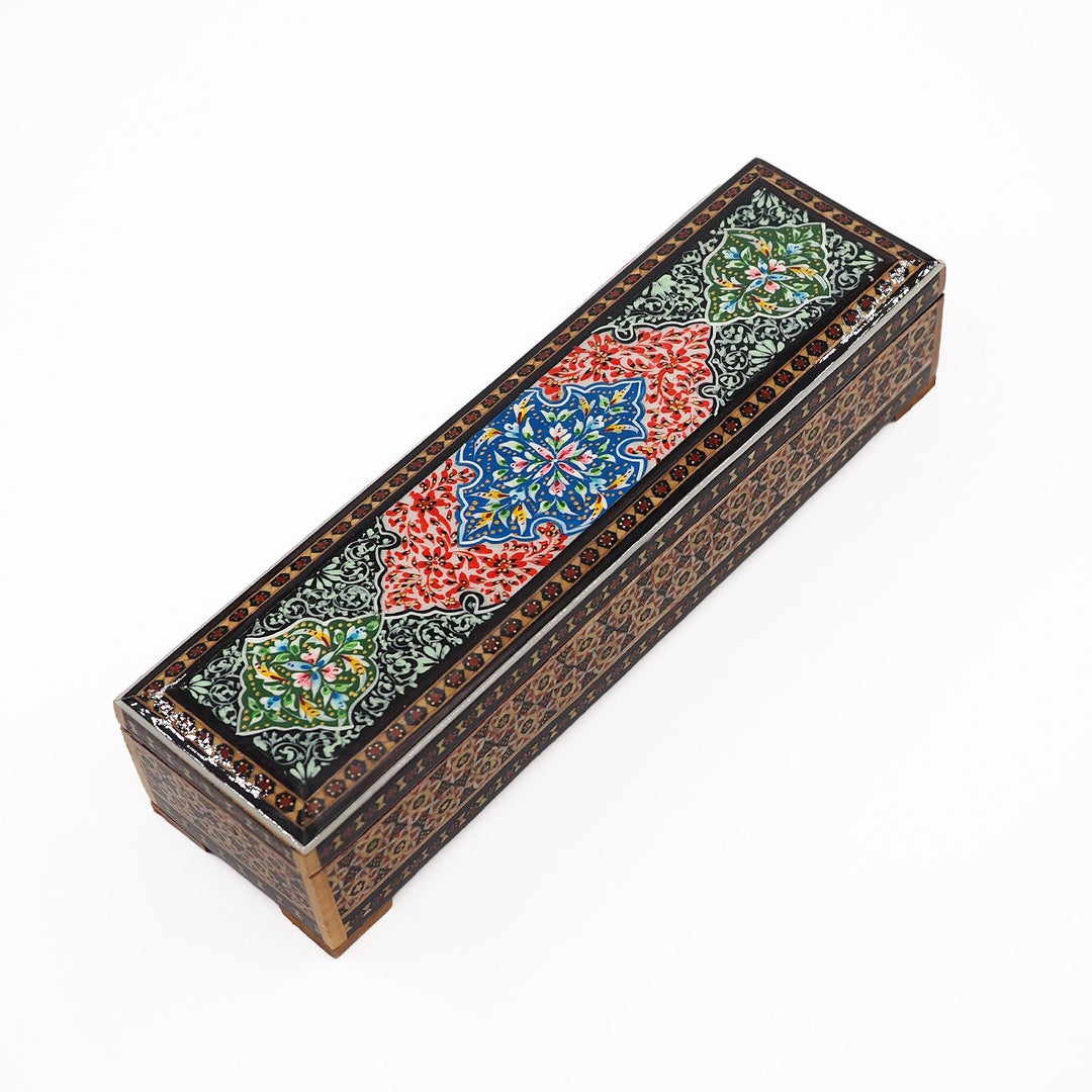 Traditional Motif | Handcrafted Hatem-Inlaid Wooden Box - WAAH088