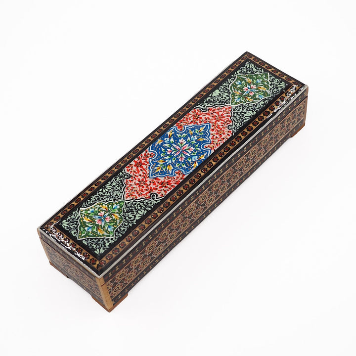 Traditional Motif | Handcrafted Hatem-Inlaid Wooden Box - WAAH088