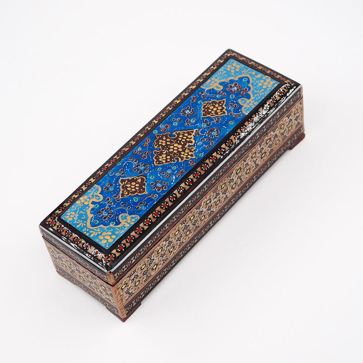 Traditional Motif | Handcrafted Hatem-Inlaid Wooden Box - WAAH089