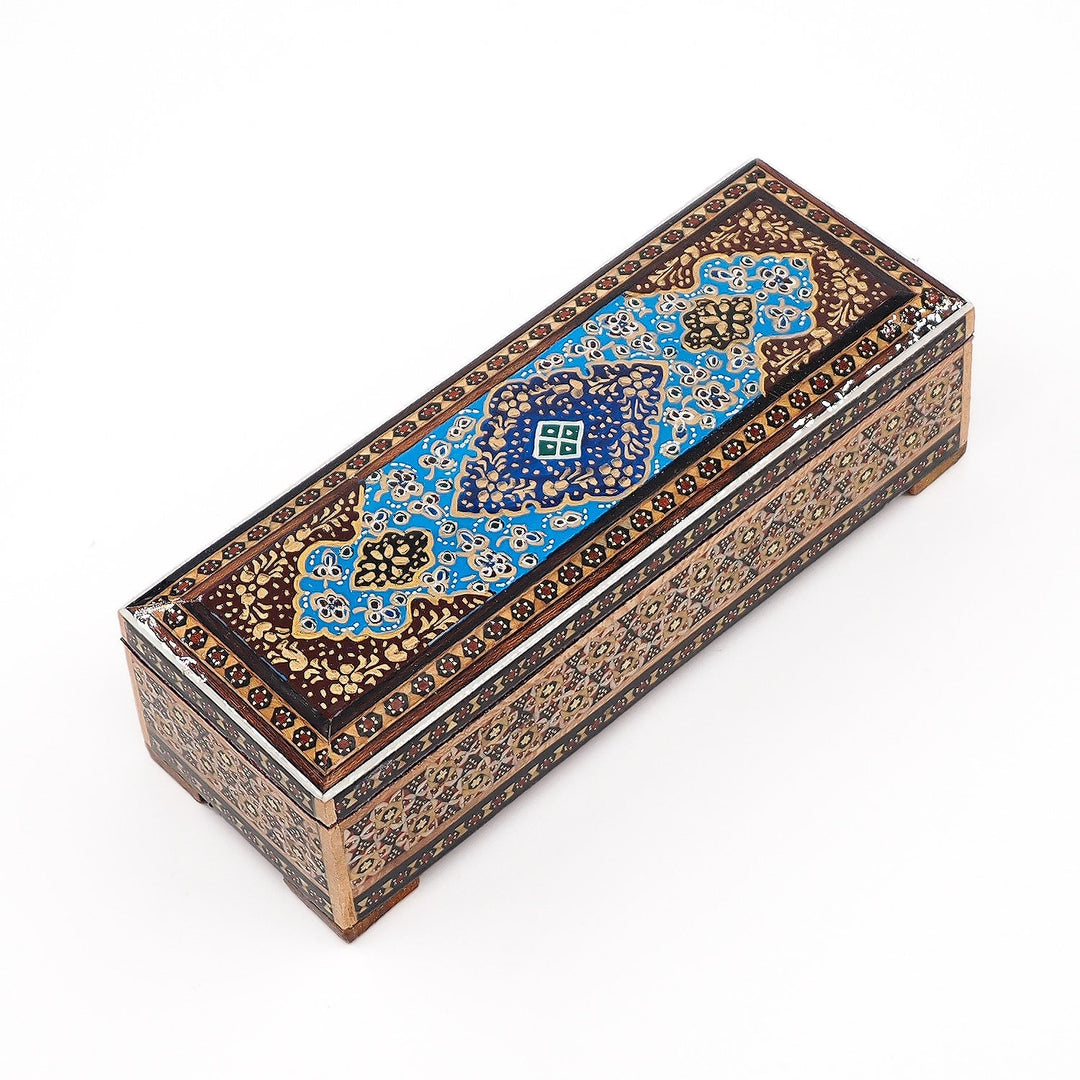 Traditional Motif | Handcrafted Hatem-Inlaid Wooden Box - WAAH091