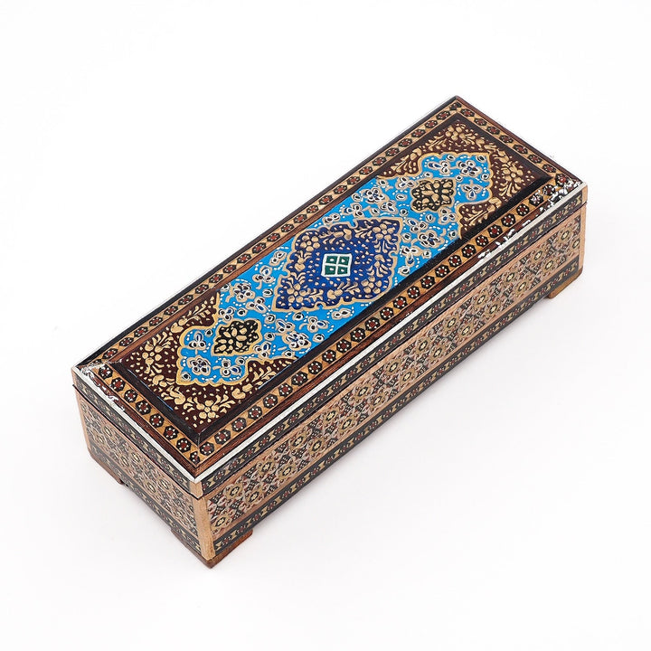Traditional Motif | Handcrafted Hatem-Inlaid Wooden Box - WAAH091