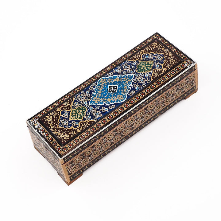 Traditional Motif | Handcrafted Hatem-Inlaid Wooden Box - WAAH092