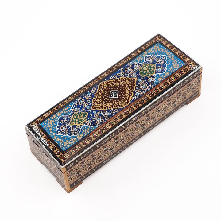 Traditional Motif | Handcrafted Hatem-Inlaid Wooden Box - WAAH093
