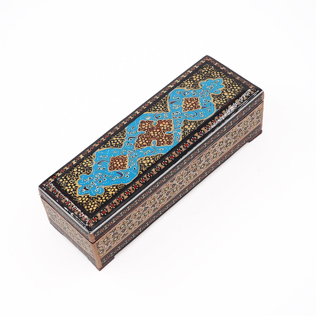 Traditional Motif | Handcrafted Hatem-Inlaid Wooden Box - WAAH094