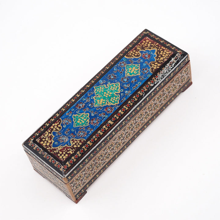 Traditional Motif | Handcrafted Hatem-Inlaid Wooden Box - WAAH095