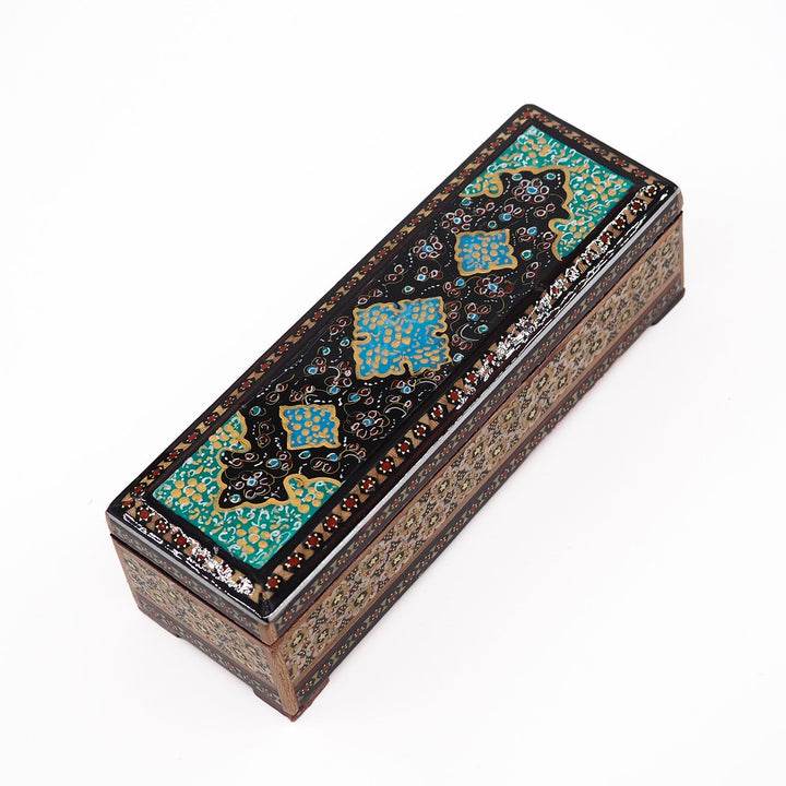 Traditional Motif | Handcrafted Hatem-Inlaid Wooden Box - WAAH096