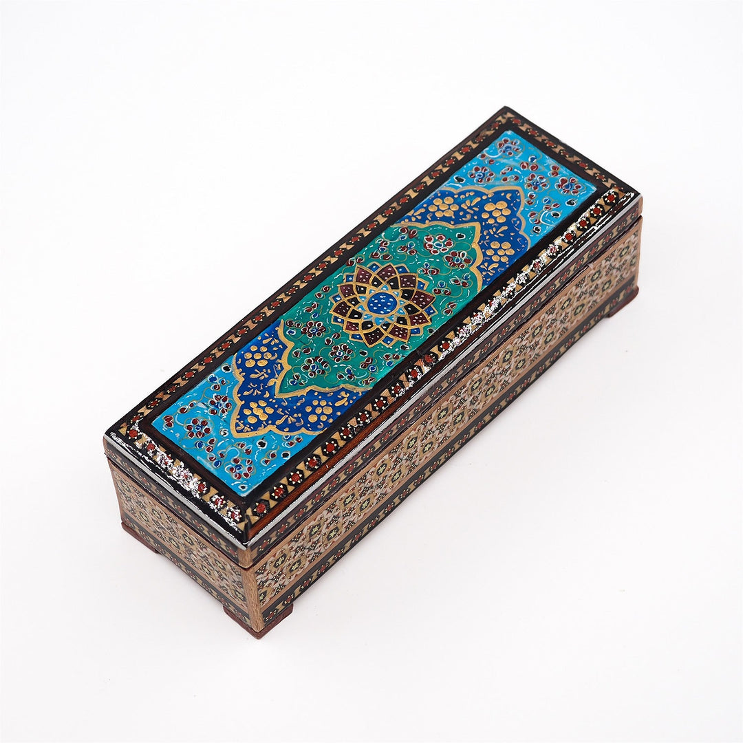 Traditional Motif | Handcrafted Hatem-Inlaid Wooden Box - WAAH097