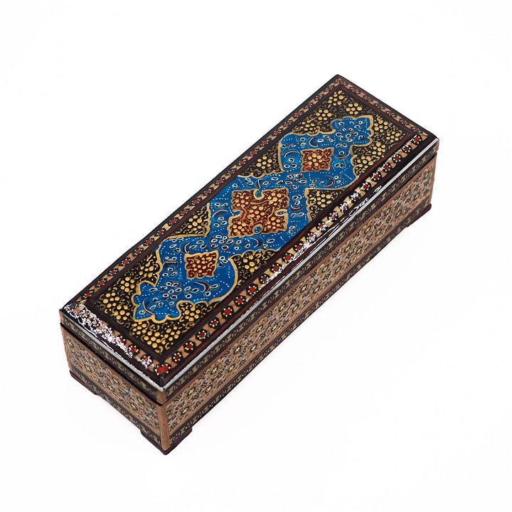 Traditional Motif | Handcrafted Hatem-Inlaid Wooden Box - WAAH098