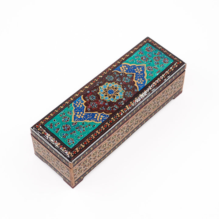 Traditional Motif | Handcrafted Hatem-Inlaid Wooden Box - WAAH102