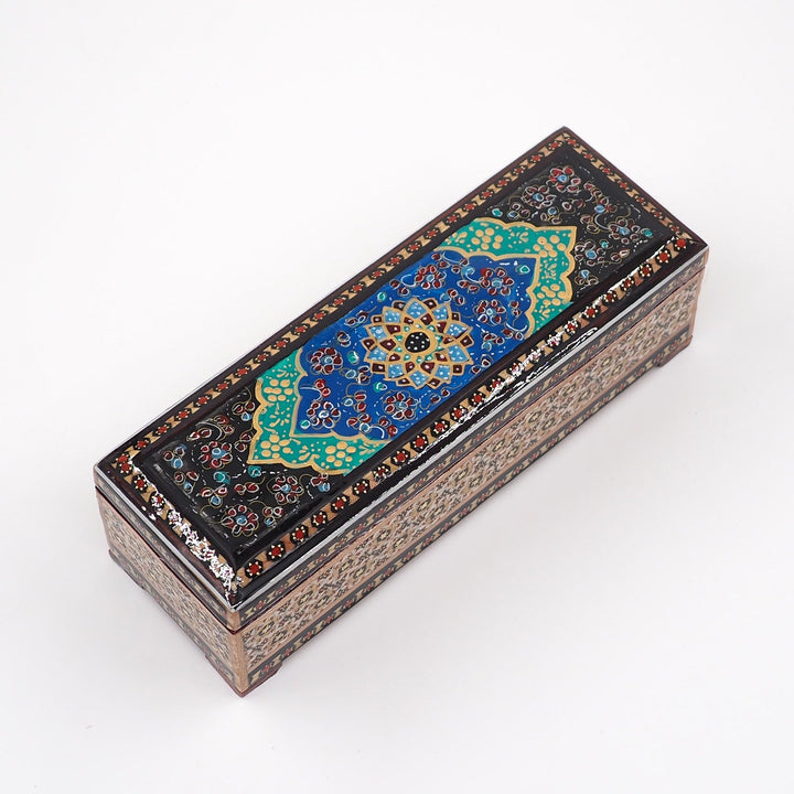 Traditional Motif | Handcrafted Hatem-Inlaid Wooden Box - WAAH103