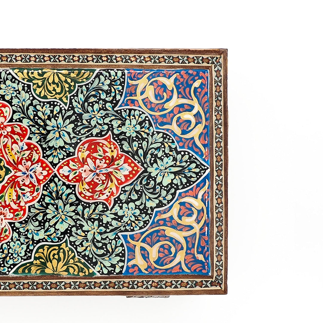 Traditional Motif | Handcrafted Hatem-Inlaid Wooden Box - WAAH114
