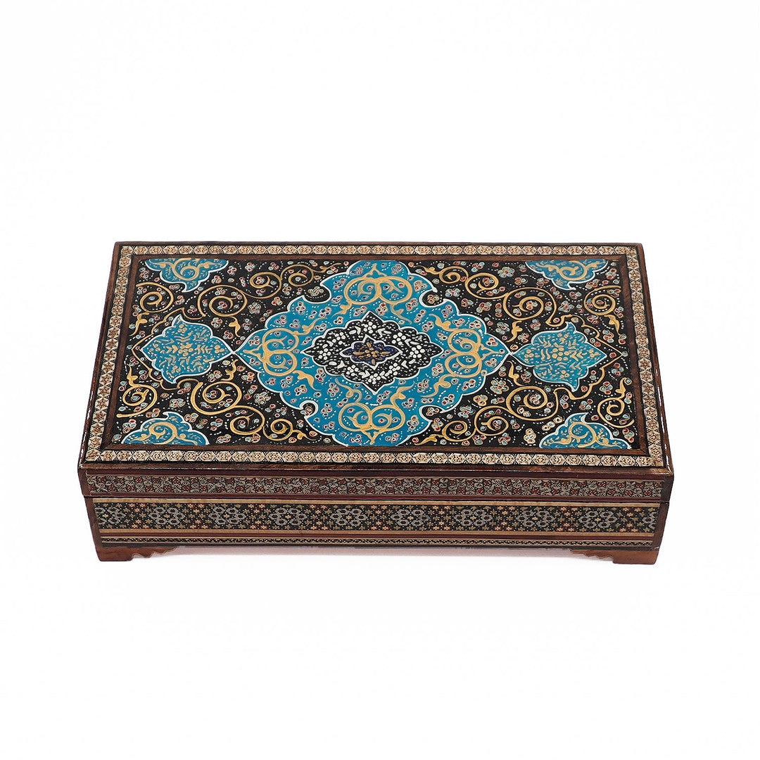 Traditional Motif | Handcrafted Hatem-Inlaid Wooden Box - WAAH115