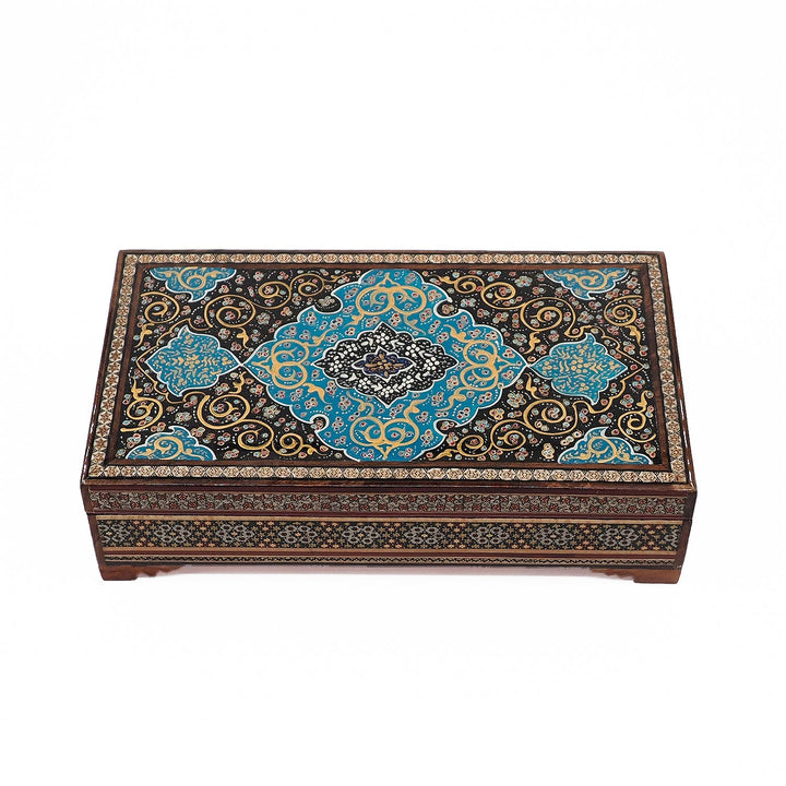 Traditional Motif | Handcrafted Hatem-Inlaid Wooden Box - WAAH115