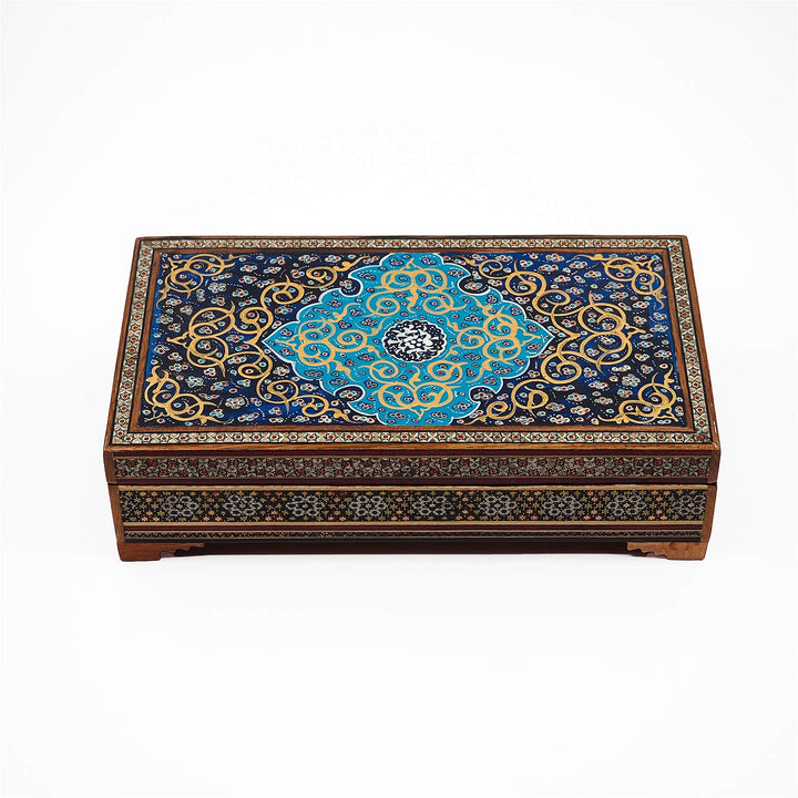 Traditional Motif | Handcrafted Hatem-Inlaid Wooden Box - WAAH117
