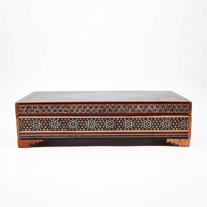 Traditional Motif | Handcrafted Hatem-Inlaid Wooden Box - WAAH117