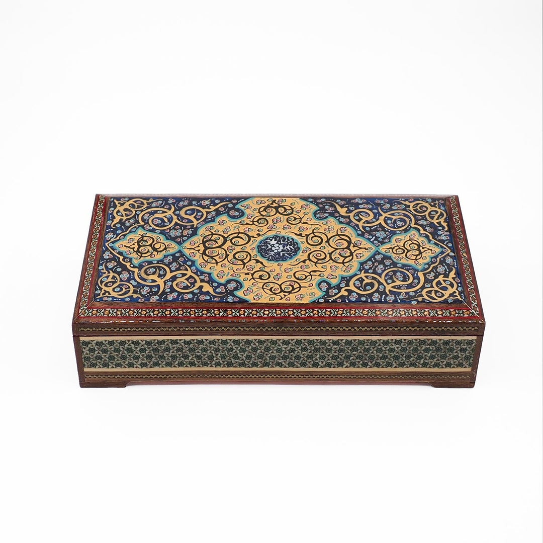 Traditional Motif | Handcrafted Hatem-Inlaid Wooden Box - WAAH118