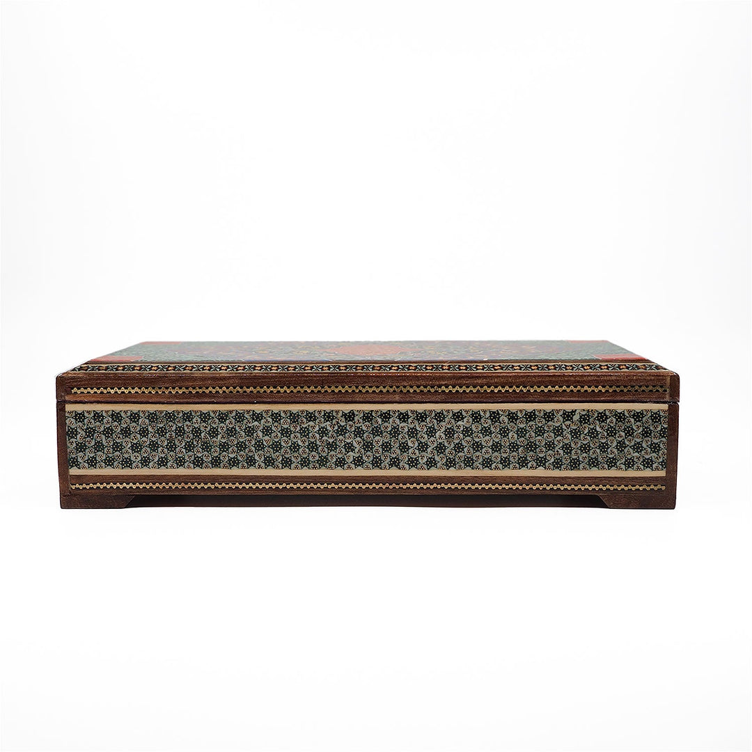 Traditional Motif | Handcrafted Hatem-Inlaid Wooden Box - WAAH119