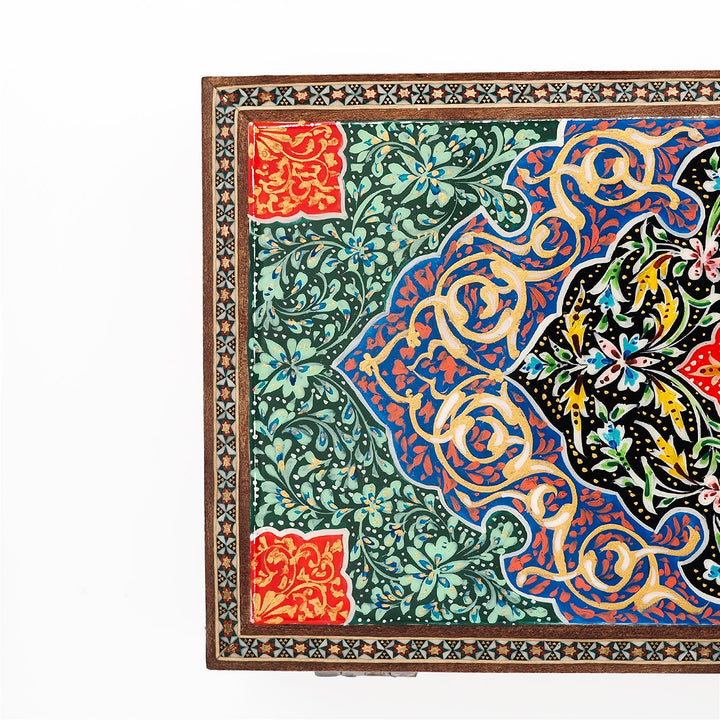 Traditional Motif | Handcrafted Hatem-Inlaid Wooden Box - WAAH119