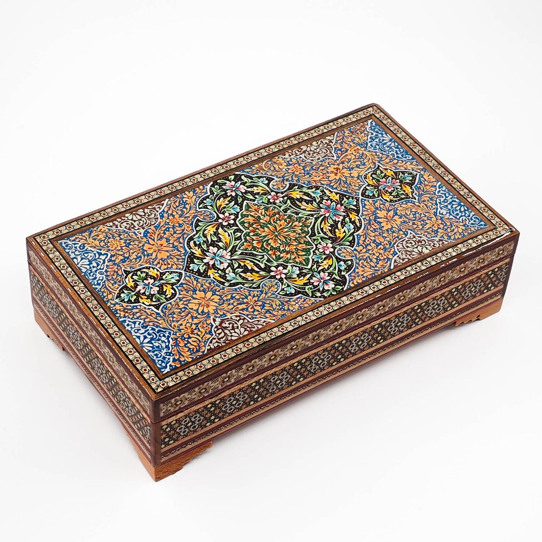 Traditional Motif | Handcrafted Hatem-Inlaid Wooden Box - WAAH120