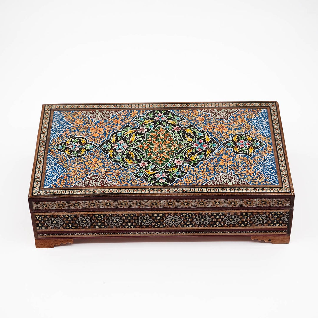 Traditional Motif | Handcrafted Hatem-Inlaid Wooden Box - WAAH120