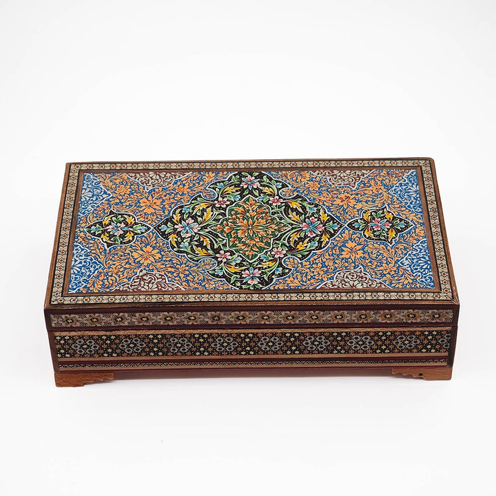Traditional Motif | Handcrafted Hatem-Inlaid Wooden Box - WAAH120