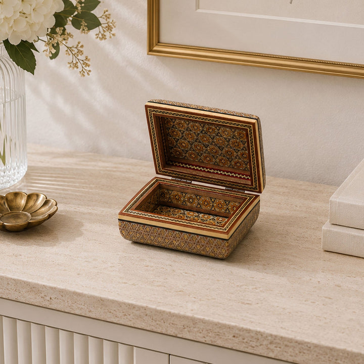 Handcrafted Hatem-Inlaid Wooden Box - WAAH123